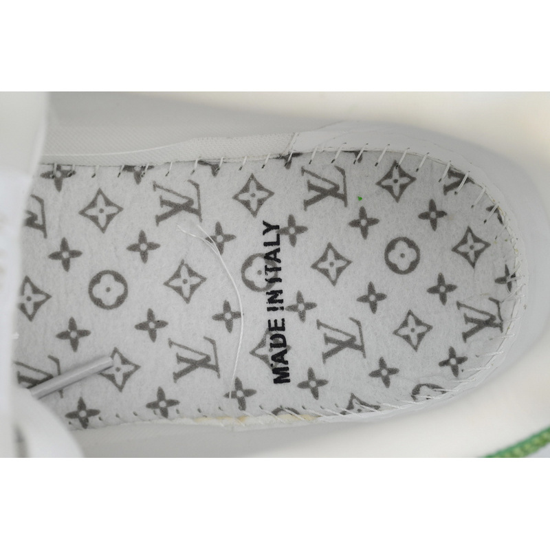 Louis Vuitton Trainer White Green Tail diamond