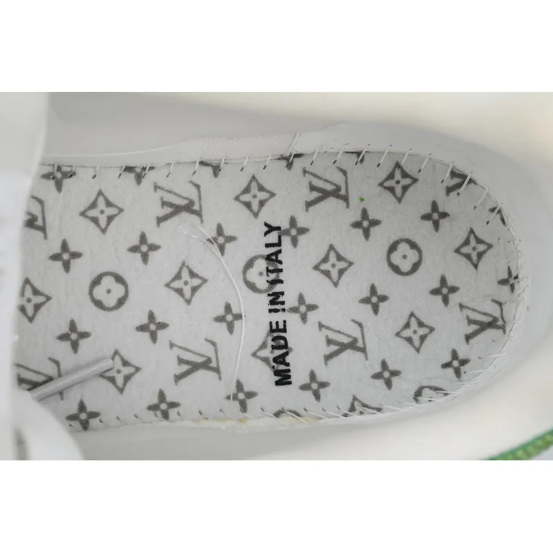 Louis Vuitton Trainer White Green Tail diamond