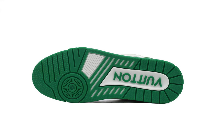 Louis Vuitton Trainer White Green Tail diamond