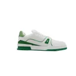 Louis Vuitton Trainer White Green Tail diamond