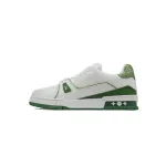 Louis Vuitton Trainer White Green Tail diamond