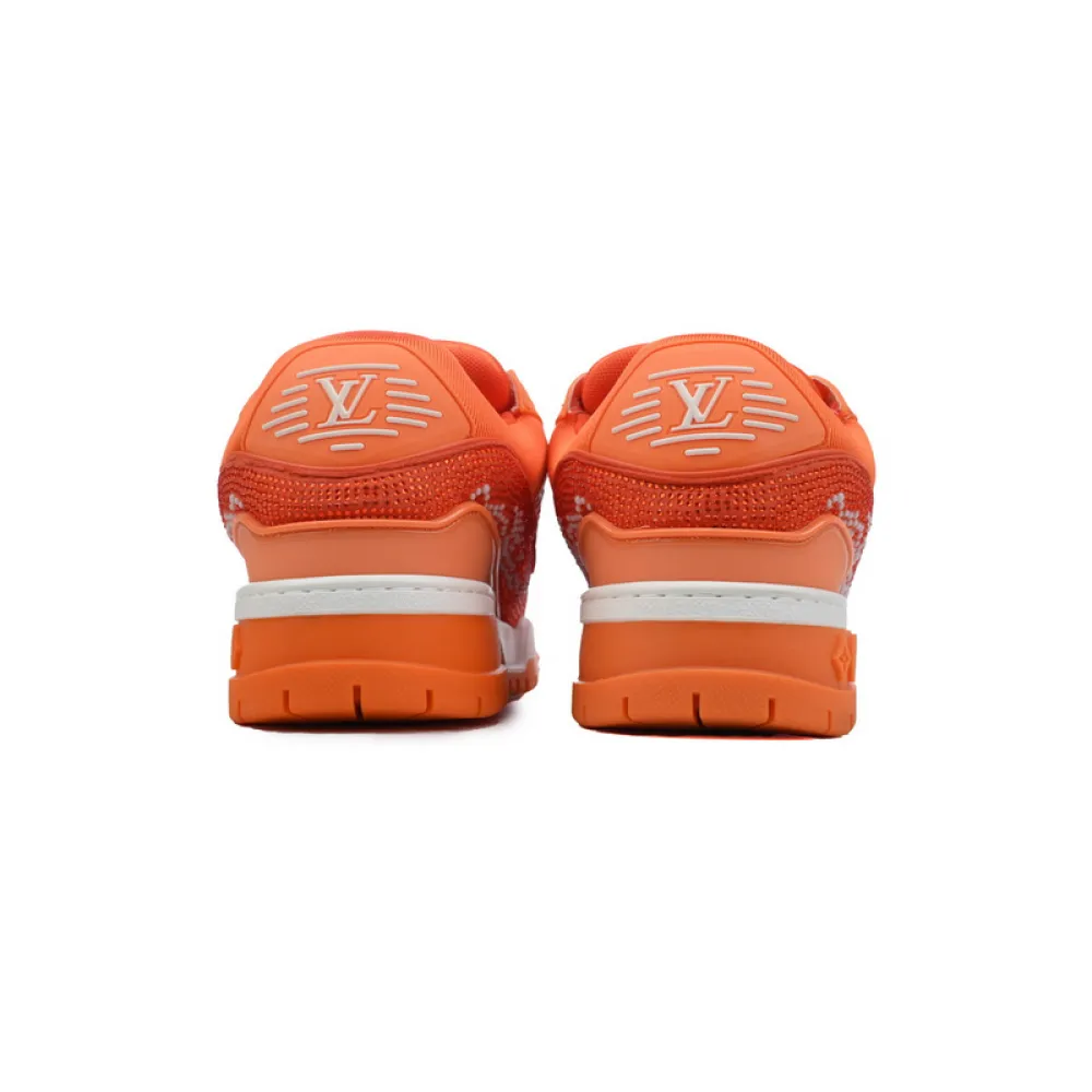 LOUIS VUITTON Trainer White orange diamond face