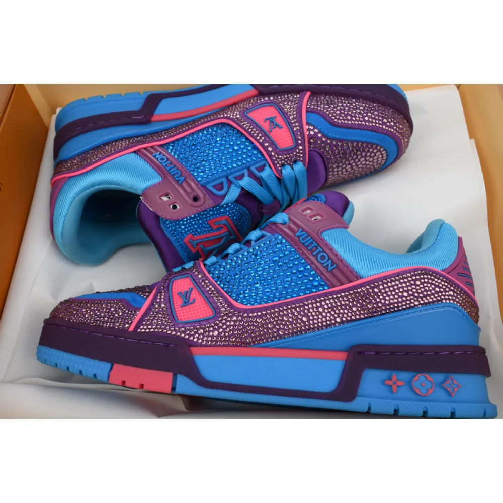 Louis Vuitton Trainer Purple Blue Diamond