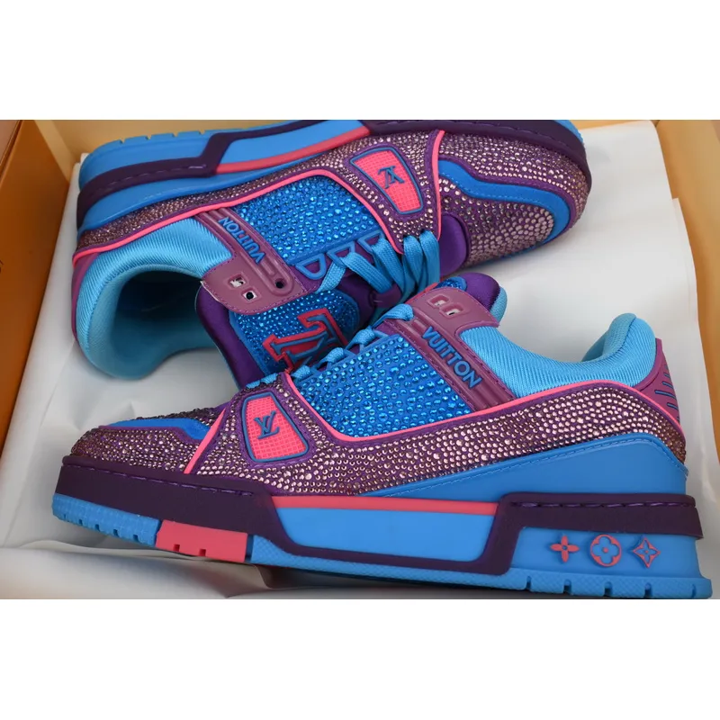 Louis Vuitton Trainer Purple Blue Diamond