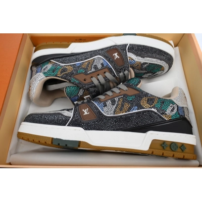 Louis Vuitton Trainer Khaki Camouflage Diamond 02