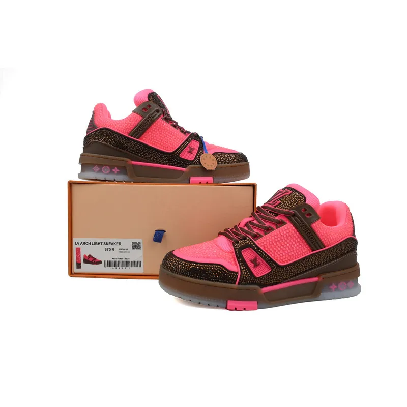 Louis Vuitton Trainer Pink Brown Diamond