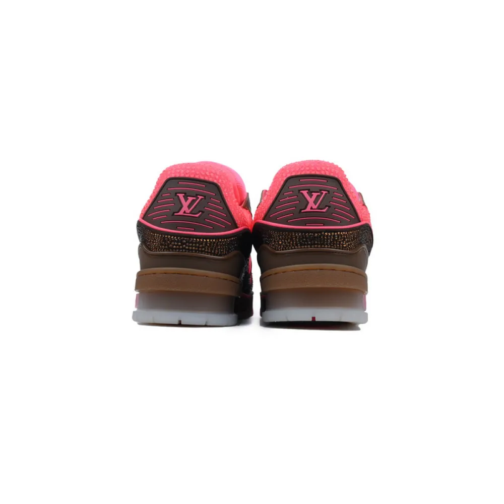 Louis Vuitton Trainer Pink Brown Diamond