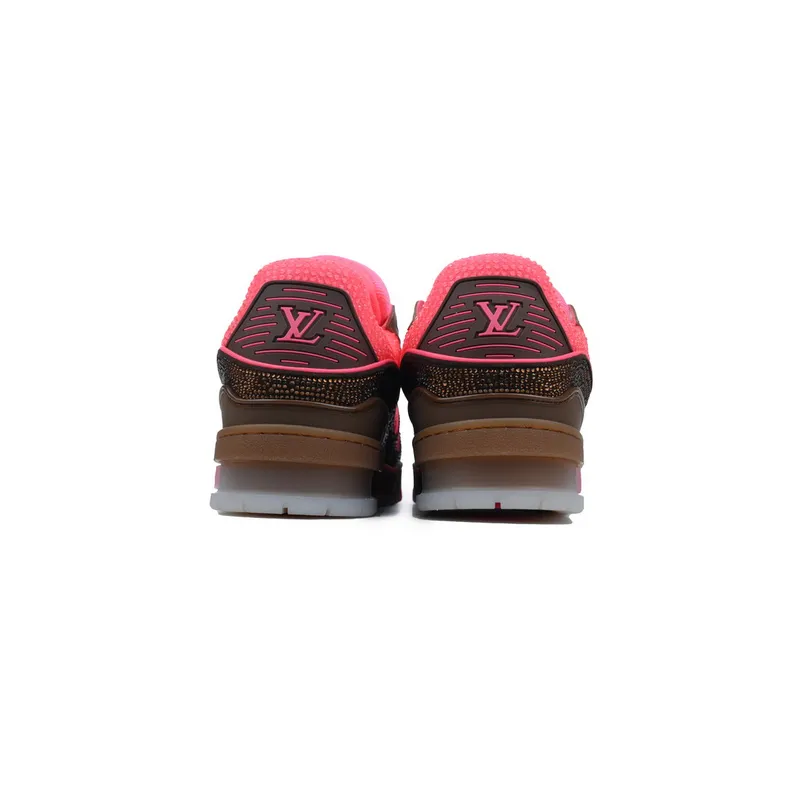 Louis Vuitton Trainer Pink Brown Diamond
