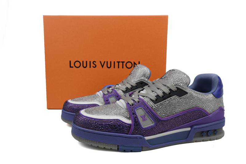 Louis Vuitton Trainer Gray Purple Diamond
