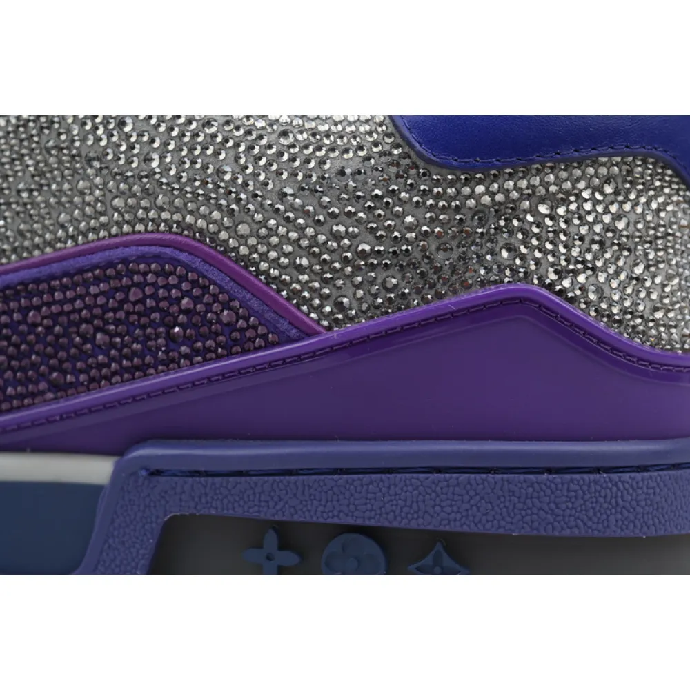 Louis Vuitton Trainer Gray Purple Diamond
