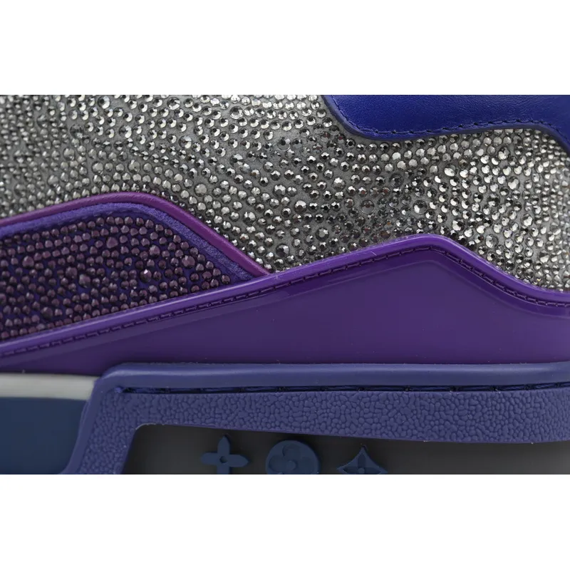 Louis Vuitton Trainer Gray Purple Diamond