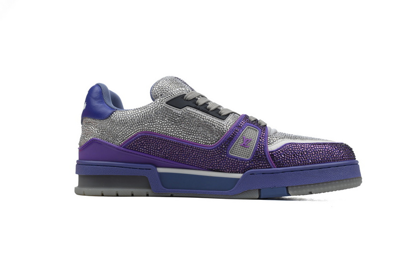 Louis Vuitton Trainer Gray Purple Diamond