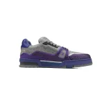 Louis Vuitton Trainer Gray Purple Diamond