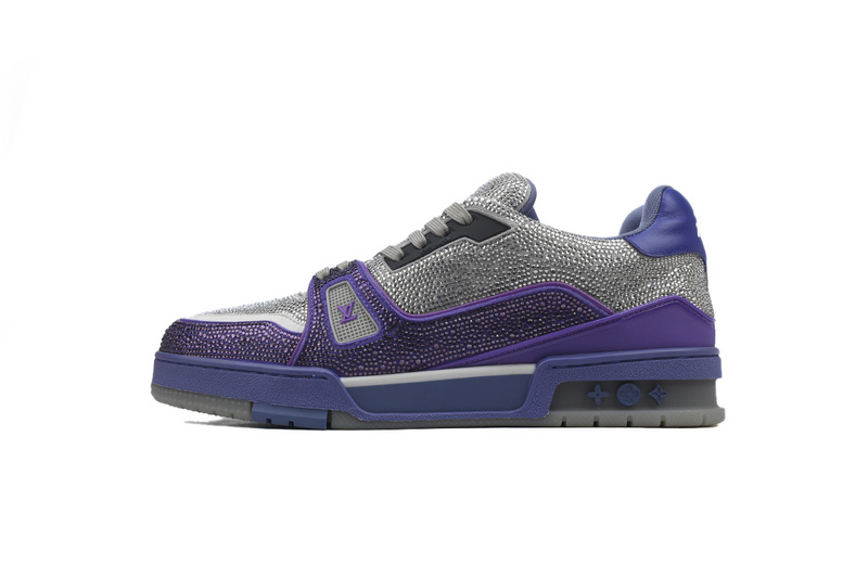 Louis Vuitton Trainer Gray Purple Diamond
