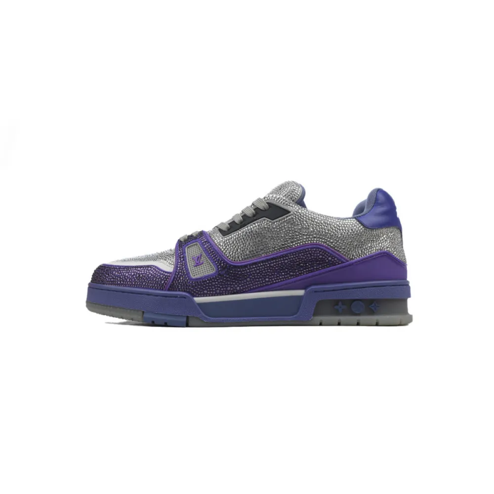 Louis Vuitton Trainer Gray Purple Diamond