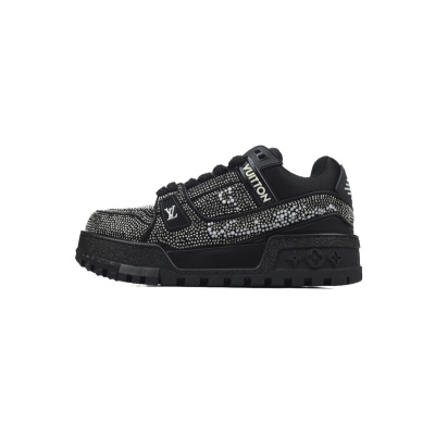 LOUIS VUITTON Trainer All black diamond face 01