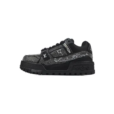LOUIS VUITTON Trainer All black diamond face 01