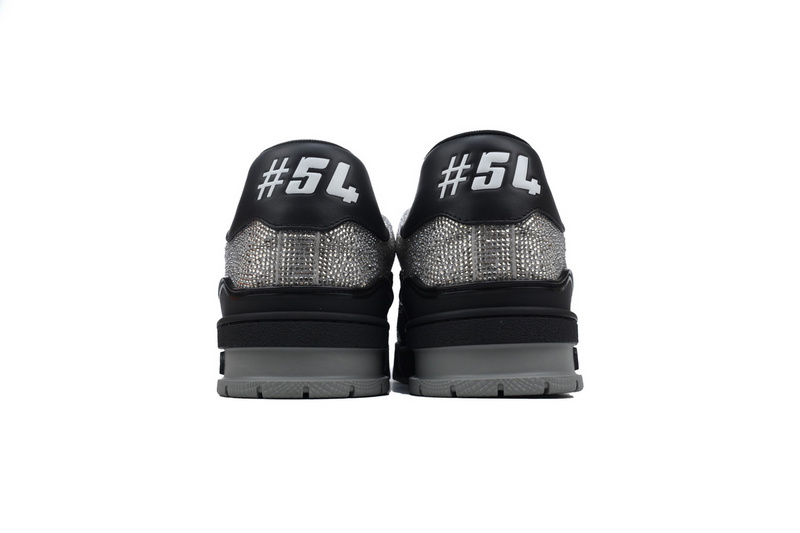 Louis Vuitton Trainer Black Silver Diamond