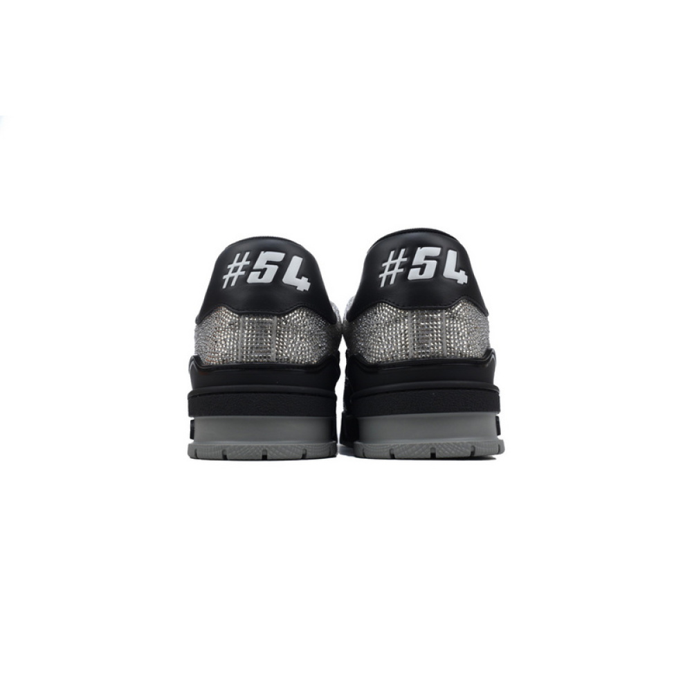 Louis Vuitton Trainer Black Silver Diamond
