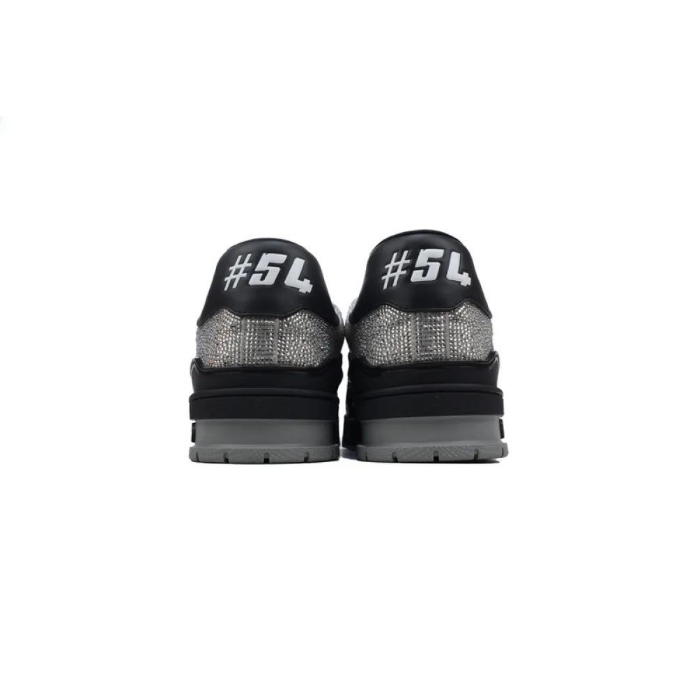 Louis Vuitton Trainer Black Silver Diamond