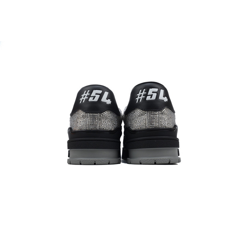 Louis Vuitton Trainer Black Silver Diamond