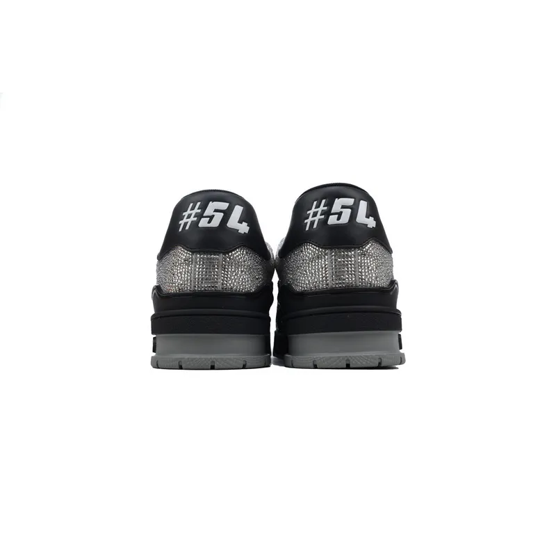 Louis Vuitton Trainer Black Silver Diamond