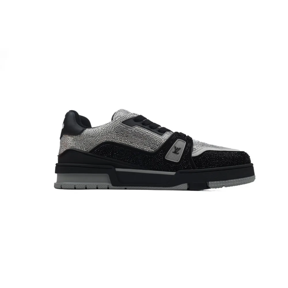 Louis Vuitton Trainer Black Silver Diamond