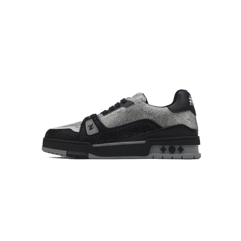 Louis Vuitton Trainer Black Silver Diamond