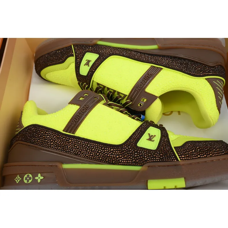 Louis Vuitton Trainer Brown Green Diamond