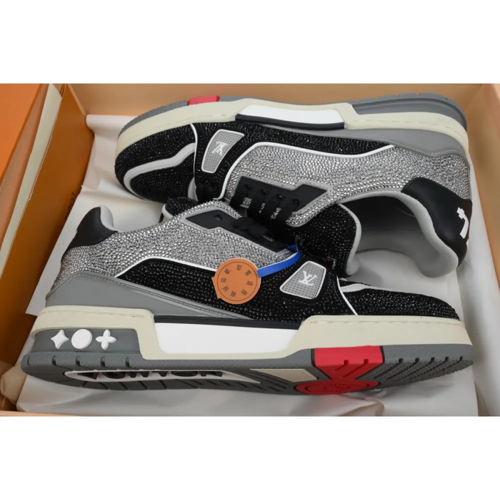 Louis Vuitton Trainer Gray Black Diamond