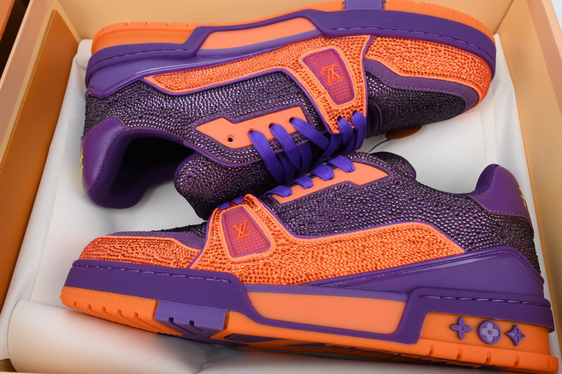 Louis Vuitton Trainer Purple Orange Diamond