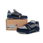 Louis Vuitton Trainer White Blue Diamond