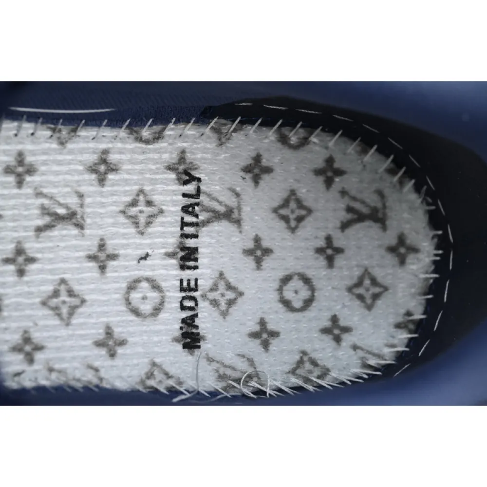 Louis Vuitton Trainer White Blue Diamond