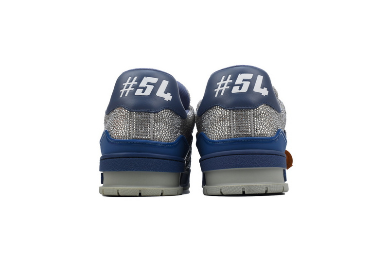 Louis Vuitton Trainer White Blue Diamond