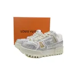 LOUIS VUITTON Trainer White Khaki Diamond Face