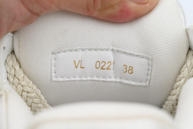 LOUIS VUITTON Trainer White Khaki Diamond Face