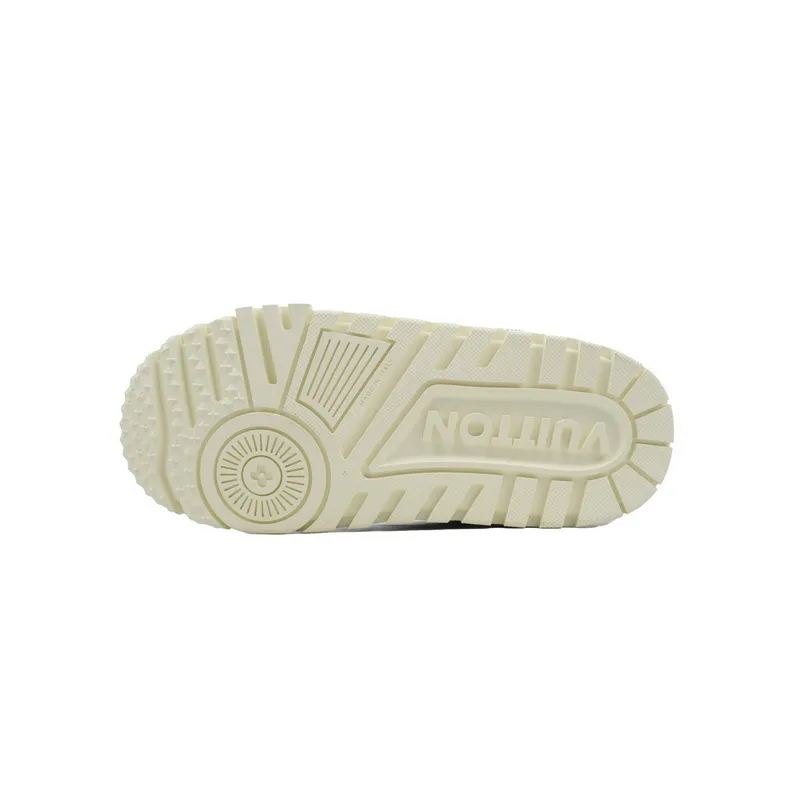 LOUIS VUITTON Trainer White Khaki Diamond Face