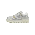 LOUIS VUITTON Trainer White Khaki Diamond Face