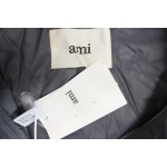 AMI Heart Shape Short Down Jacket Gray