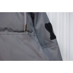 AMI Heart Shape Short Down Jacket Gray