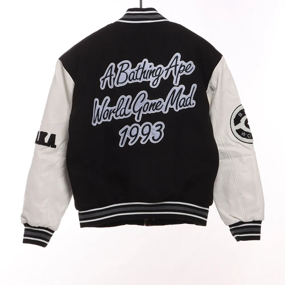 BAPE baseball jacket black