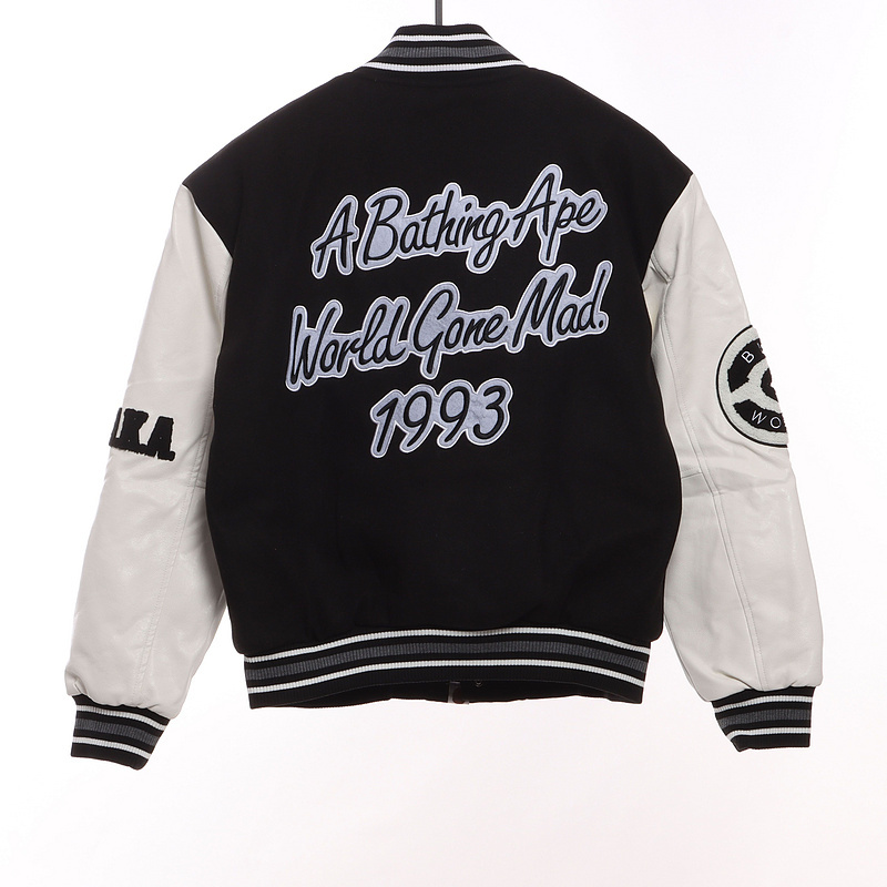 BAPE baseball jacket black