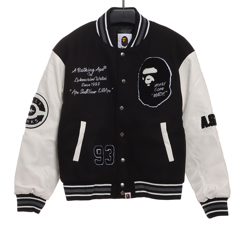 BAPE baseball jacket black