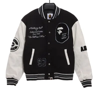 BAPE baseball jacket black 01