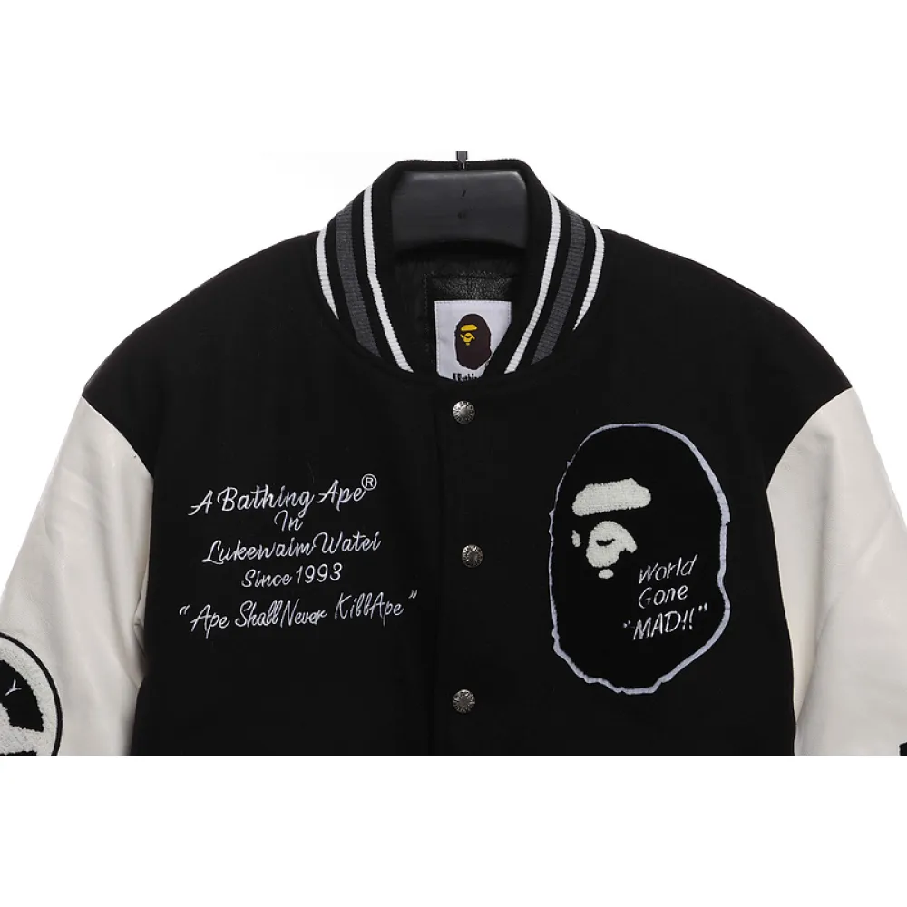 BAPE baseball jacket black