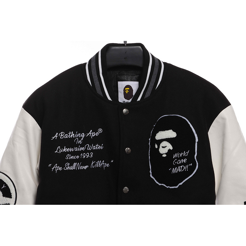 BAPE baseball jacket black