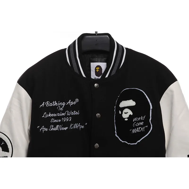 BAPE baseball jacket black