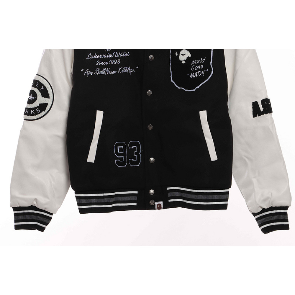 BAPE baseball jacket black