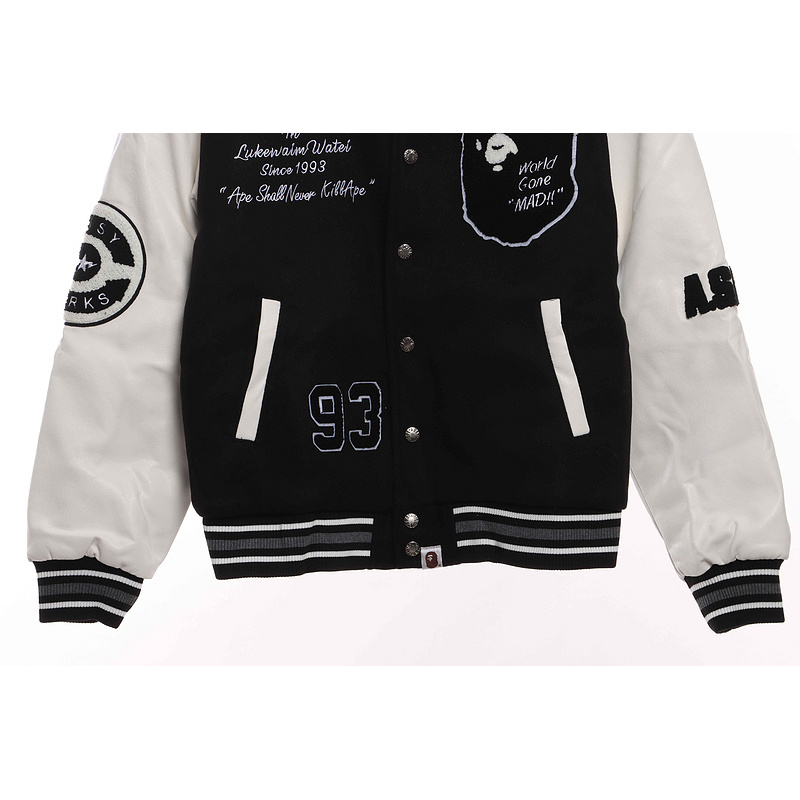 BAPE baseball jacket black