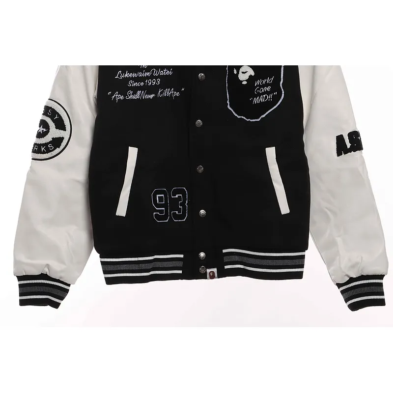 BAPE baseball jacket black